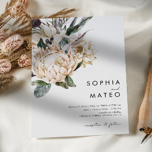 White Floral   Convite Casual Para Casamento