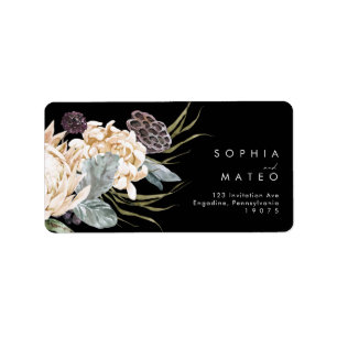 White Floral Etiqueta de Endereço RSVP de Casam