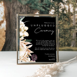 White Floral Poster de cerimônia não plugada p