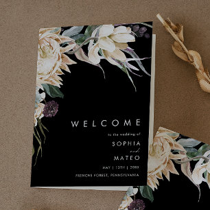 White Floral Programa de Casamento Dobrado em Pr