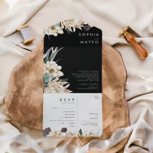 White Floral Selo Preto E Envio