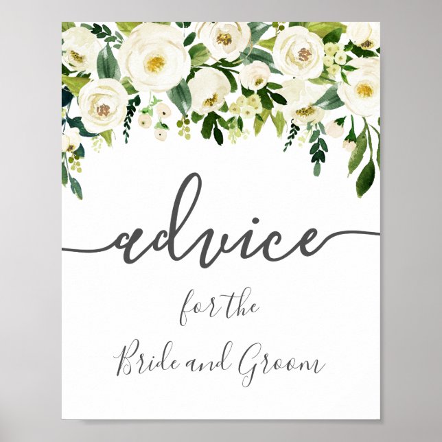 White Flower Greenery - Sinal de Núpcias Poster (Frente)