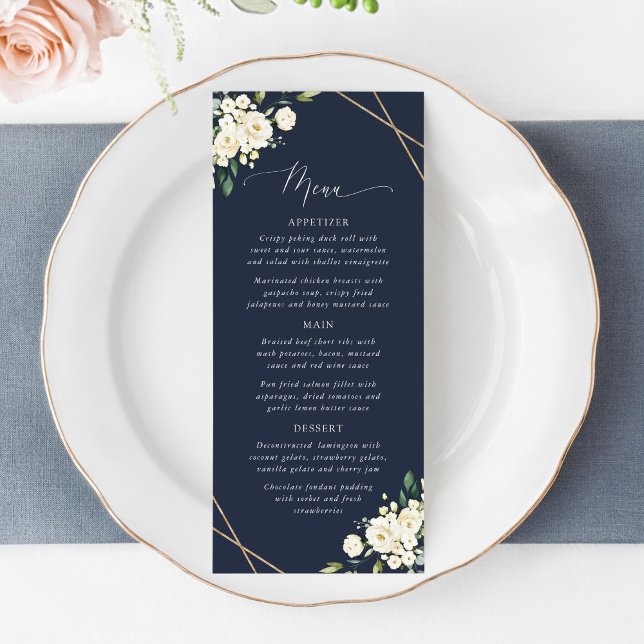 White Flowers, Cream Flowers, Bridal Shower Menu (Criador carregado)