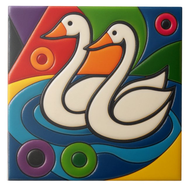 White Geese Tile (Frente)