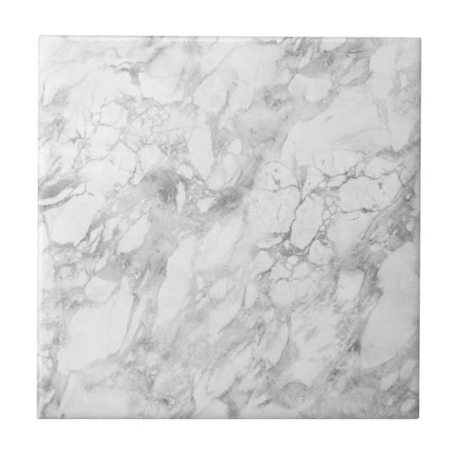 White Gray Marble Classic Elegant Beauty Glitz (Frente)