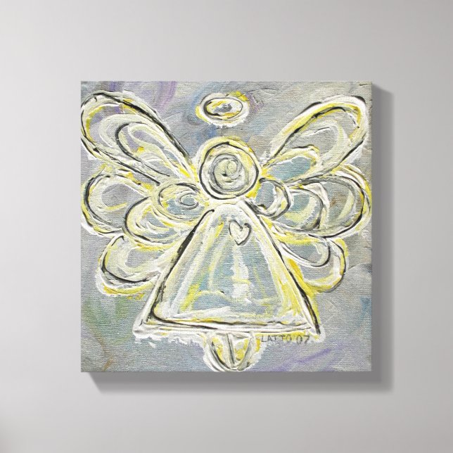 White Guardian Angel Canvas Wall Art (Frente)