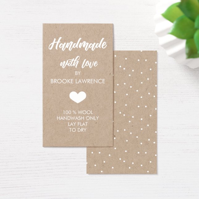 White Heart Handmade with Love Kraft Paper (Mesa)