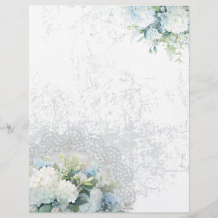 White Hydrangea Chique Scrapbook Paper
