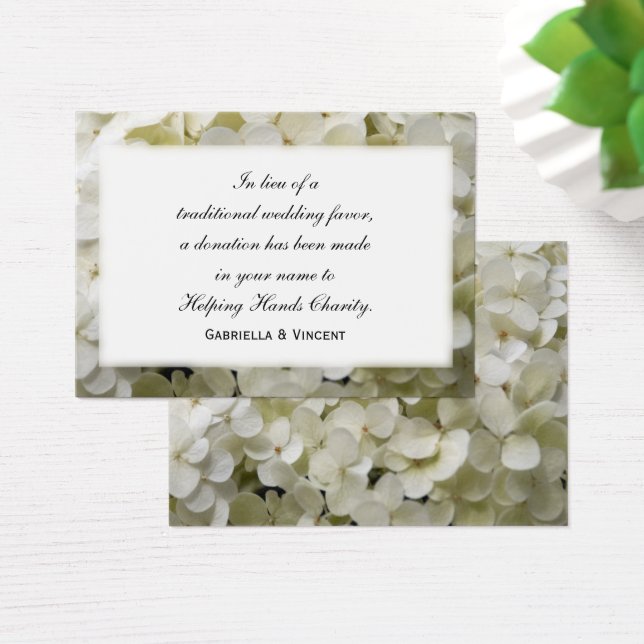 White Hydrangea Weding Charity Favors (Mesa)