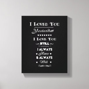 White I Love You - Canvas Print