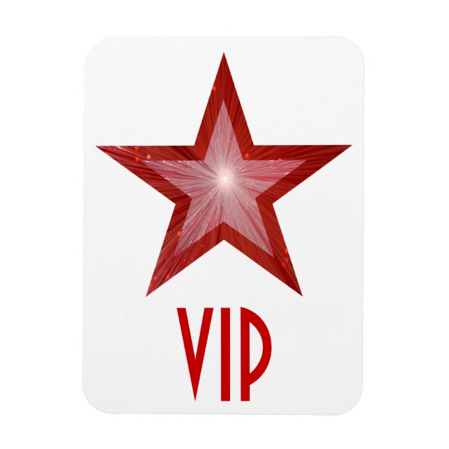 White ímã flexível "VIP" da Estrela Vermelha (Vertical)