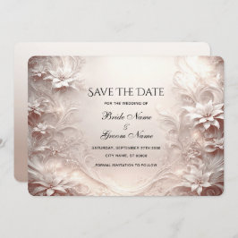White Ivory Floral Salvar Cartão de Data