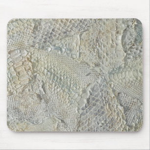 White Ivory Snakeskin Mousepad