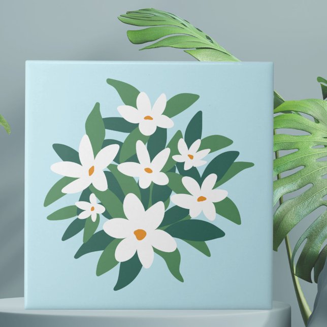 White Jasmine Floral moderno minimalista (Close up)
