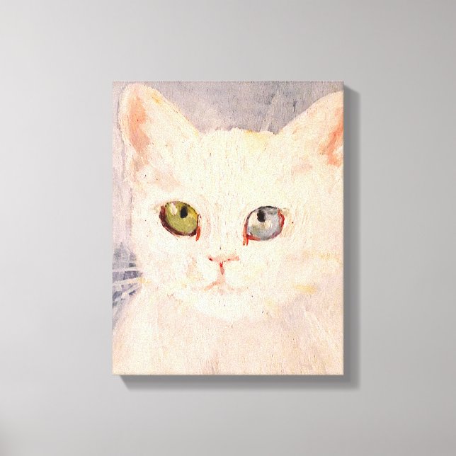 White Kitten with Blue Eye and Green Eye  Canvas P (Frente)