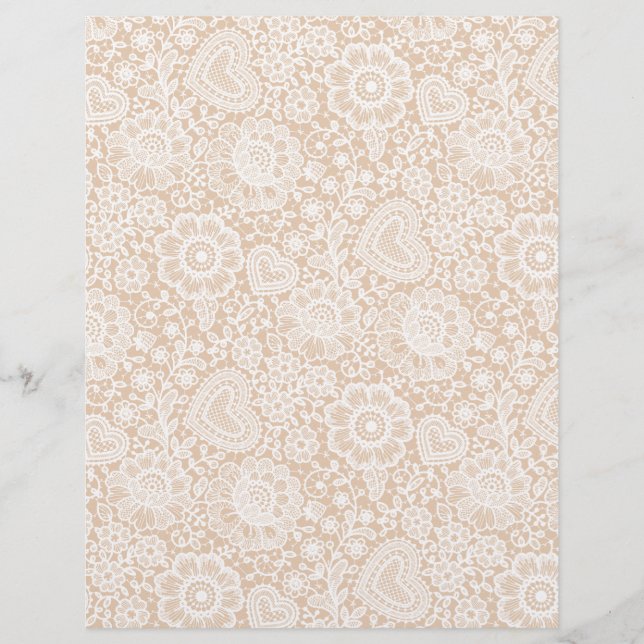 White Lace em Ivory Arts & Artesanato Scrapbook Pa (Frente)
