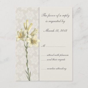 White Lillies Convite Floral RSVP