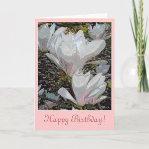White Magnolia Blossomo Cartão de Aniversário