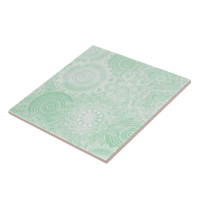 White Mandala Collection Green Design (Lateral)