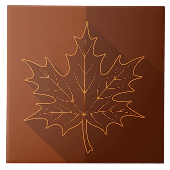 White Maple Leaf Outline em castanho (Frente)