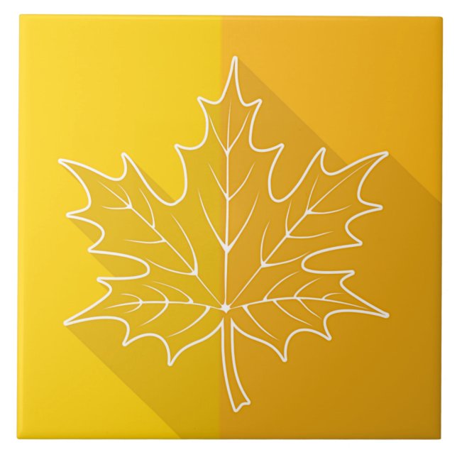 White Maple Leaf Outline em ouro (Frente)