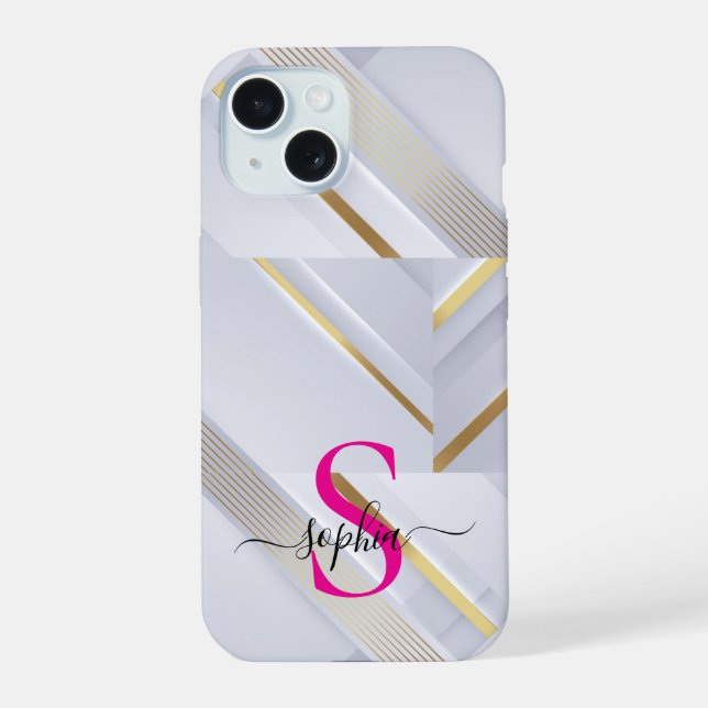 white marble gold lines monogram (Verso)