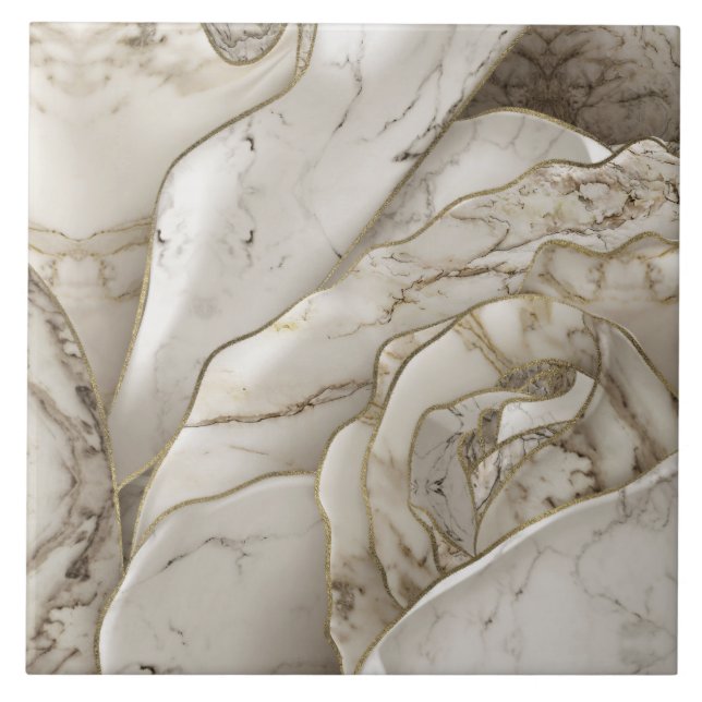 White Marble Rose Abstract (Frente)