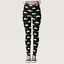 White Moustache Leggings
