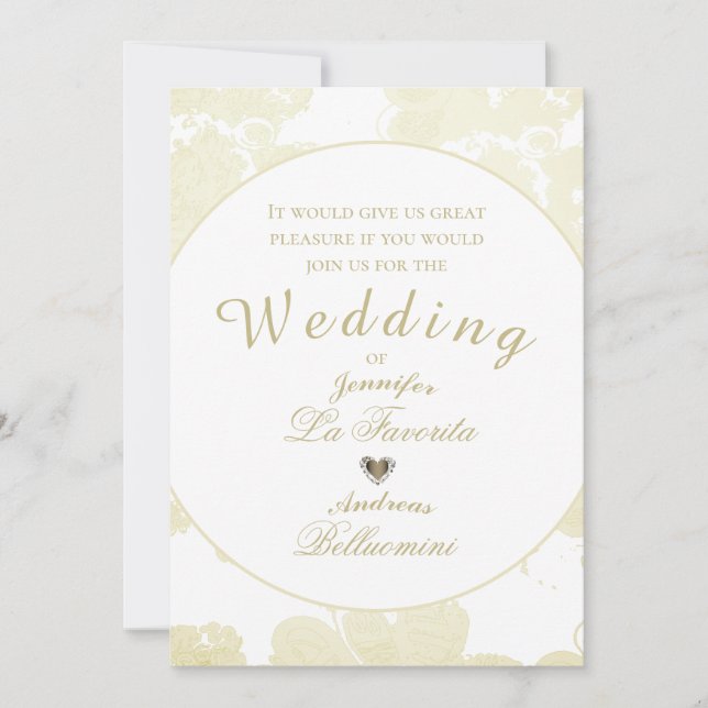 White on White Floral Weding Convite (Frente)