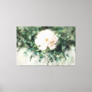 *~* White PEONY TV2 Art Stretch Canvas Print