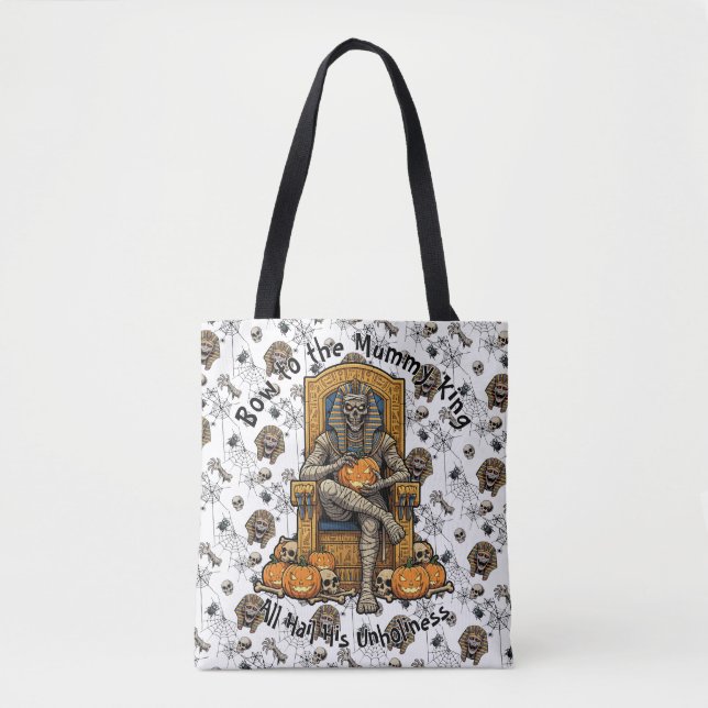 🤍 White Pharaoh Mummy Tote 👑 🎃 (Frente)