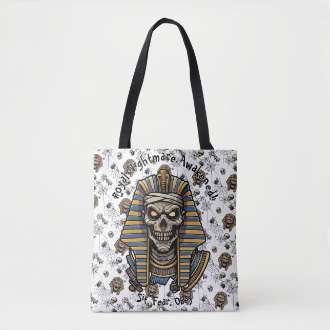 🤍 White Pharaoh Mummy Tote 👑 🎃 (Frente)