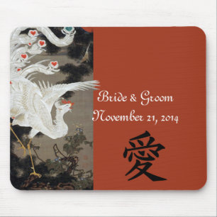 White Phoenix Casamento MousePad Kanji Para Amor