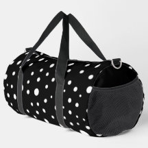 White Polka Dots on Black Large