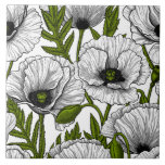 White poppies on white<br><div class="desc">Hand-drawn white poppies,  seamless vector pattern</div>