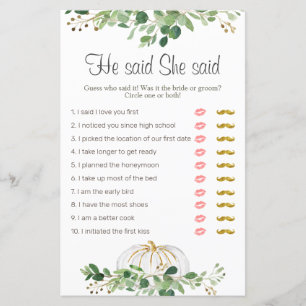 White Pumpkin Greenery Floral Ele disse que ela di