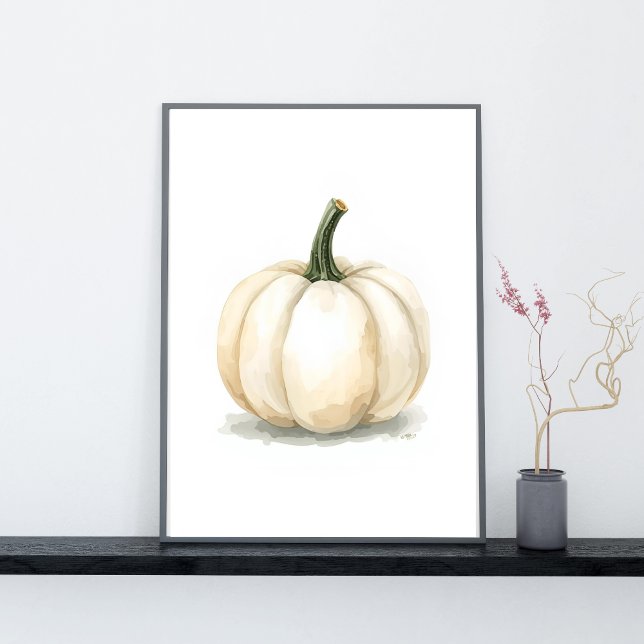 White Pumpkin Poster | Elegant Fall Aesthetic (Criador carregado)