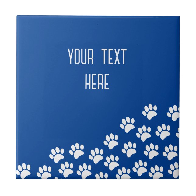 White Puppy Paw Imprime Com Texto Personalizado Az (Frente)