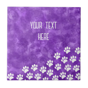 White Puppy Paw Imprime Watercolor Texto Personali