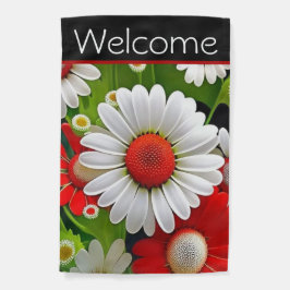 White & Red Daisies Welcome