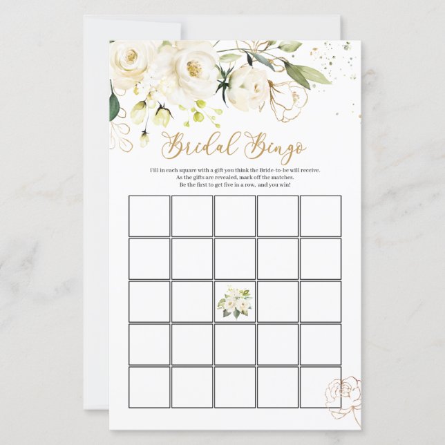 White Rose Bridal Bingo/Who knows the Bride Best  (Frente)