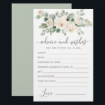 White Rose Floral Greenerice Advice e Cartão de De<br><div class="desc">Uma bela borda floral de rosa branca é o topo deste cartão de Conselhos e Desejos. Se precisar de mais produtos correspondentes,  por favor,  envie-me uma mensagem.</div>