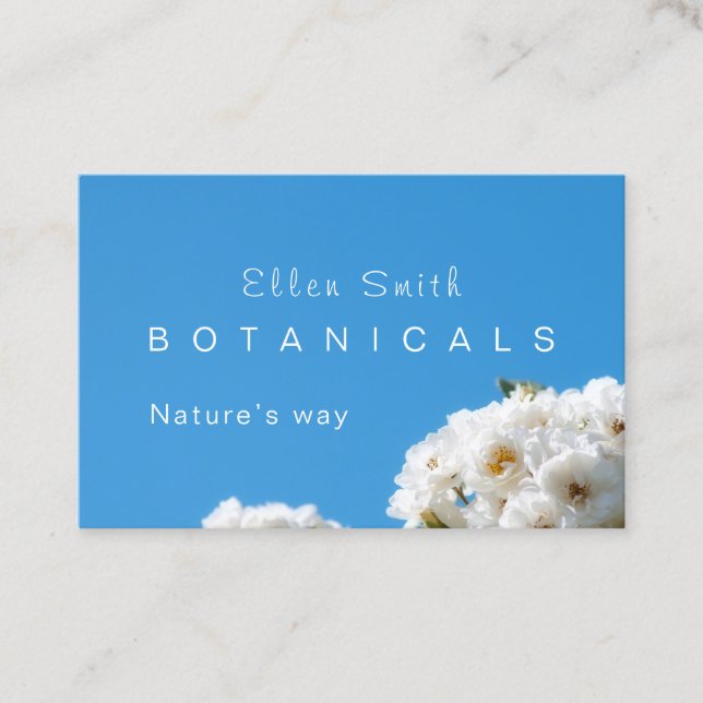 White rose floral UK & Euro cartão de visita (Frente)