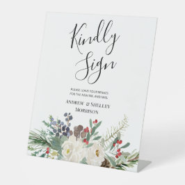 White Rose & Pine - Sinalização gentil de casament