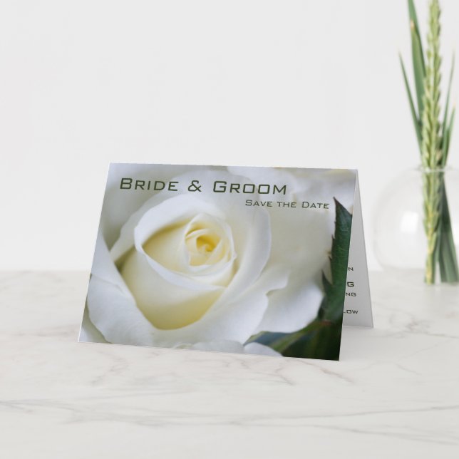 White Rose ・ Salve o Cartão de Data (Frente)