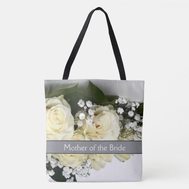 White Roses All Over Print Tote Bag (Frente)