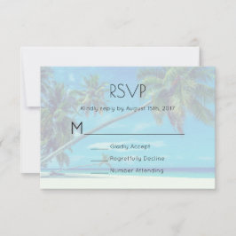 White Sandy Beach com Coconut Palms Weding RSVP