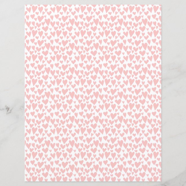 White Scrapbook Paper - Corações Pequenos Cor-de-R (Frente)