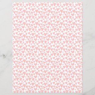 White Scrapbook Paper - Corações Pequenos Cor-de-R