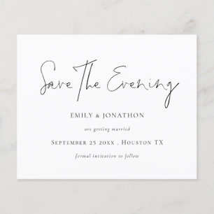 White Script Minimalista De Orçamento Salve A Noit